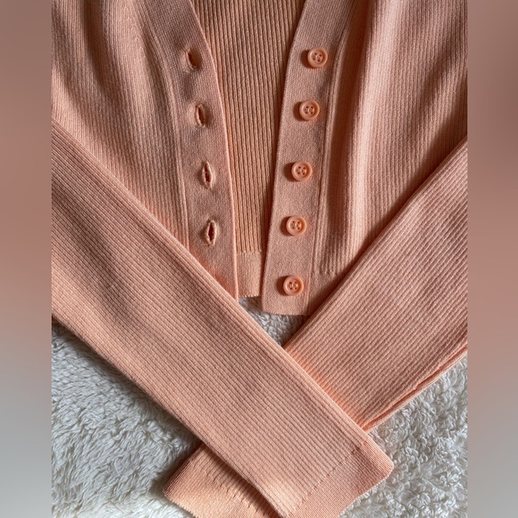 Orange ribbed cardigan - Picture 2 of 2